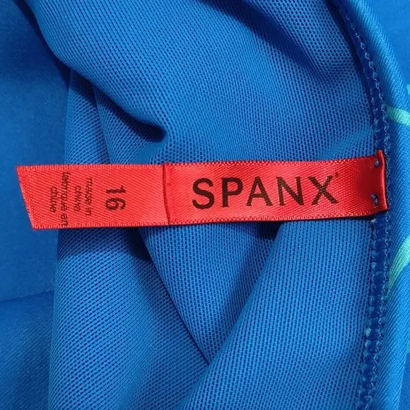 SPANX Flirty Skirted Bottom Womens 16 Electric Blue Green Ruffled Plaid Swim - Picture 3 of 6